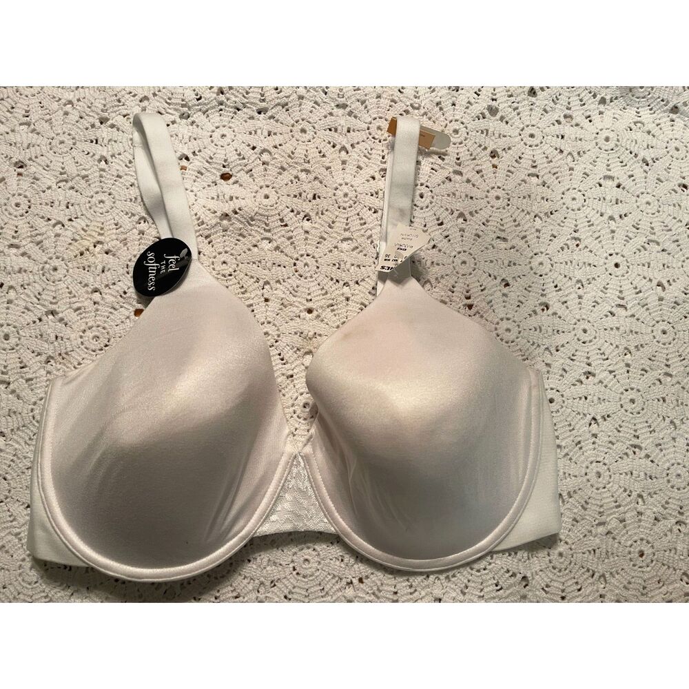 New Bali Comfort Revolution Soft Touch T-Shirt Underwire Bra 3468 White 38DD NWT - Picture 2 of 8